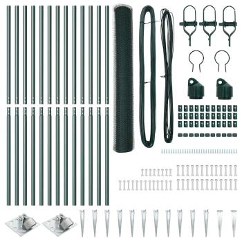 Sechseckzaun mit Pfosten 25 x 1,4 m PVC-beschichteter Stahl