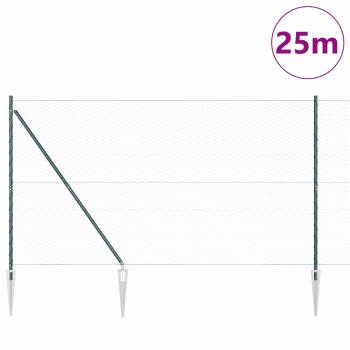 Sechseckzaun mit Pfosten 25 x 1,5 m PVC-beschichteter Stahl