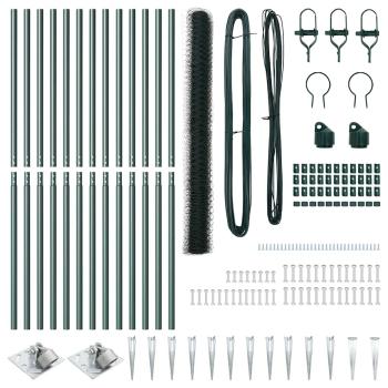 Sechseckzaun mit Pfosten 25 x 1,5 m PVC-beschichteter Stahl