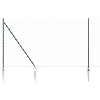 Sechseckiger Zaun mit Pfosten 25 x 1,5 m Grün Netz