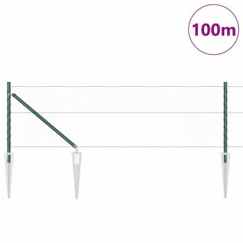 Sechseckzaun mit Pfosten 100 x 0,6 m PVC-beschichteter Stahl