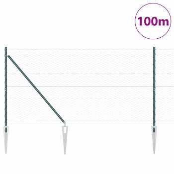 Sechseckzaun mit Pfosten 100 x 1,2 m PVC-beschichteter Stahl