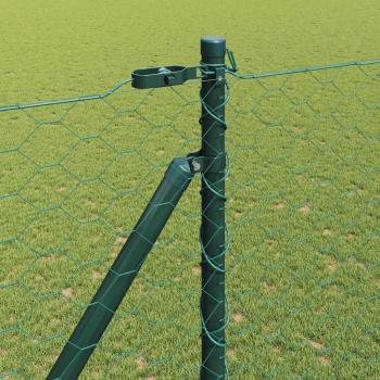 Sechseckzaun mit Pfosten 100 x 1,6 m PVC-beschichteter Stahl