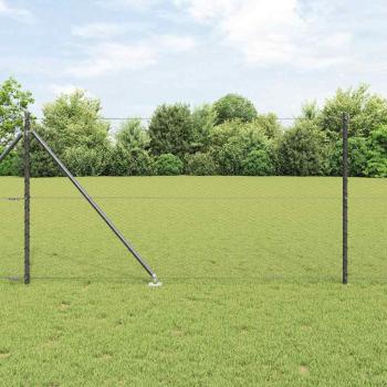 ARDEBO.de - Sechseckzaun mit Pfosten 10 x 1 m PVC-beschichteter Stahl Grau