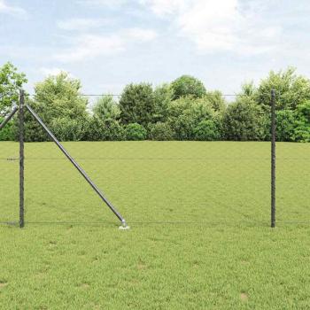 ARDEBO.de - Sechseckzaun mit Pfosten 10 x 1 m PVC-beschichteter Stahl Grau