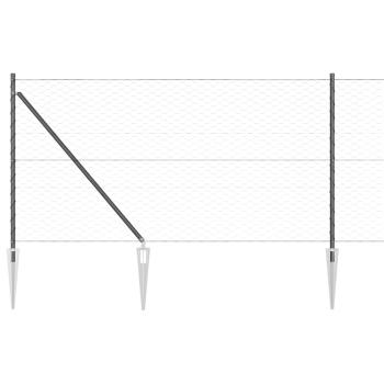 Sechseckiger Zaun mit Pfosten 25 x 1 m PVC-beschichteter Stahl