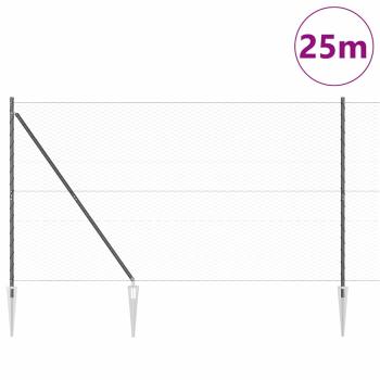 Sechseckzaun mit Pfosten 25 x 1,5 m PVC-beschichteter Stahl
