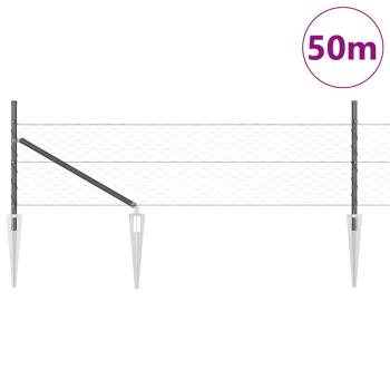 Sechseckzaun mit Pfosten 50 x 0,8 m PVC-beschichteter Stahl