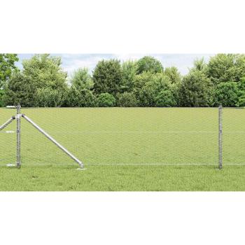 ARDEBO.de - Sechseckzaun mit Pfosten 10 x 0,6 m Verzinkter Stahl Silber