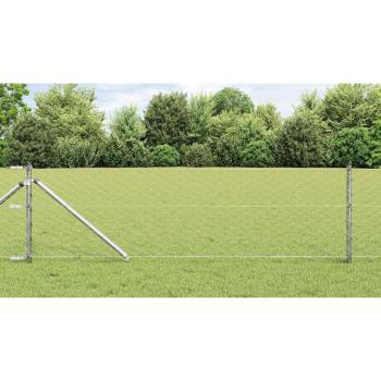 ARDEBO.de - Sechseckzaun mit Pfosten 10 x 0,6 m Verzinkter Stahl Silber