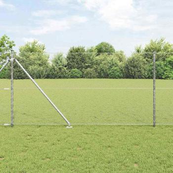 ARDEBO.de - Sechseckzaun mit Pfosten 10 x 1,2 m Verzinkter Stahl Silber