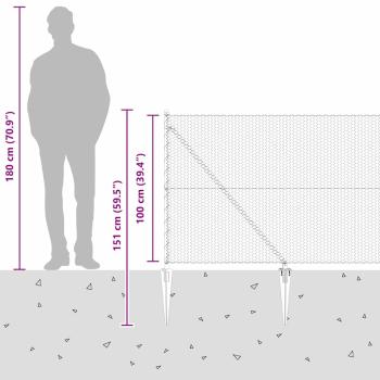 Sechseckiger Zaun mit Pfosten 25 x 1 m Verzinkter Stahl Silber