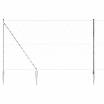 Sechseckzaun mit Pfosten 25 x 1,5 m Verzinkter Stahl Silber