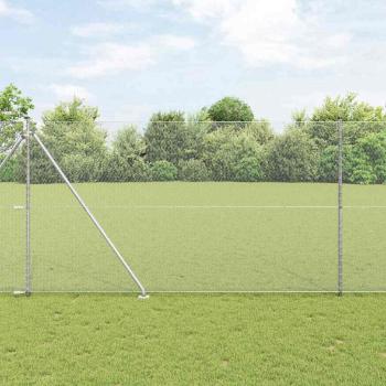 ARDEBO.de - Sechseckzaun mit Pfosten 25 x 1,6 m Verzinkter Stahl Silber