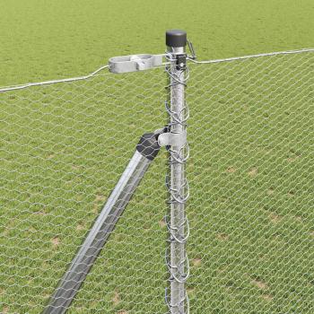 Sechseckzaun mit Pfosten 25 x 1,6 m Verzinkter Stahl Silber
