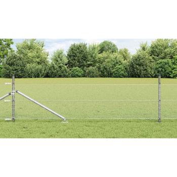 ARDEBO.de - Sechseckzaun mit Pfosten 50 x 0,4 m Verzinkter Stahl Silber