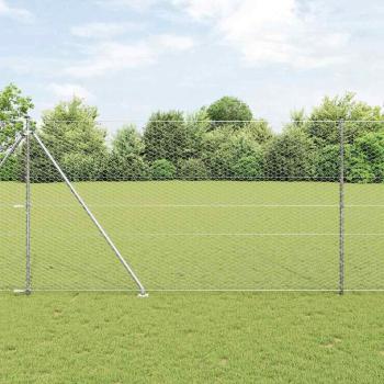 ARDEBO.de - Sechseckzaun mit Pfosten 50 x 1,6 m Verzinkter Stahl Silber