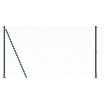 Sechseckiger Zaun mit Betonfundament 10 x 1,2 m Grün Netz