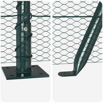 Sechseckzaun mit Betonsockel 50 x 1,4 m PVC-beschichteter Stahl