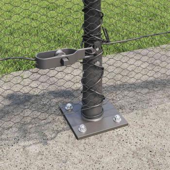 Sechseckzaun mit Betonsockel 10 x 0,5 m PVC-beschichteter Stahl