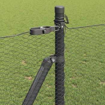Sechseckzaun mit Betonsockel 10 x 1 m PVC-beschichteter Stahl