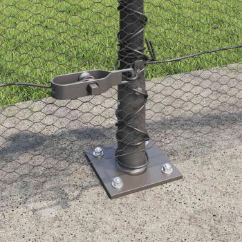 Sechseckzaun mit Betonsockel 25 x 0,6 m PVC-beschichteter Stahl