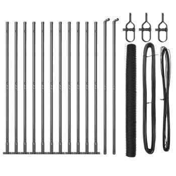 Sechseckzaun mit Betonsockel 25 x 1,5 m PVC-beschichteter Stahl