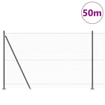 Sechseckzaun mit Betonsockel 50 x 1,6 m PVC-beschichteter Stahl