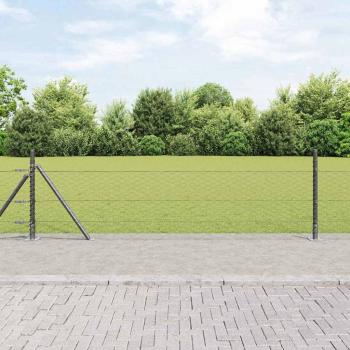 ARDEBO.de - Sechseckzaun mit Betonsockel 100 x 0,5 m Grau Netz