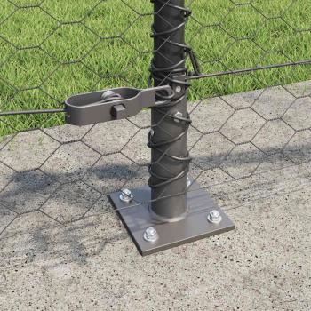 Sechseckzaun mit Betonsockel 100 x 0,5 m Grau Netz