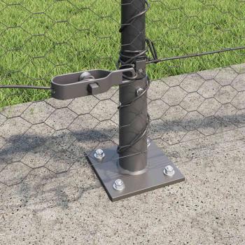 Sechseckzaun mit Betonsockel 100 x 0,6 m Grau Netz