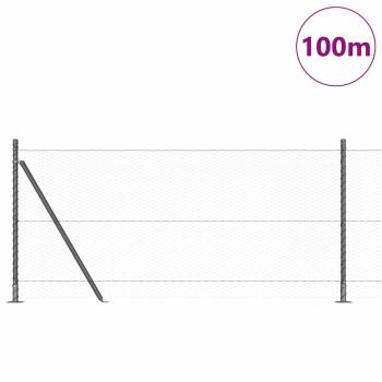 Sechseckzaun mit Betonsockel 100 x 0,8 m Grau Netz