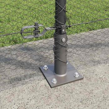 Sechseckzaun mit Betonsockel 100 x 1,2 m Grau Netz