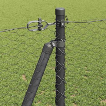 Sechseckzaun mit Betonsockel 100 x 1,2 m Grau Netz