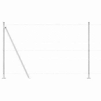 Sechseckiger Zaun mit Betonfundament 10 x 1,5 m Silber Netz