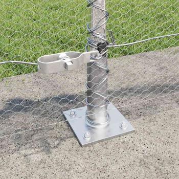 Sechseckzaun mit Betonsockel 50 x 0,6 m Verzinkter Stahl Silber
