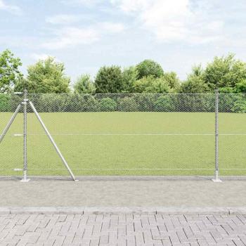 ARDEBO.de - Sechseckzaun mit Betonsockel 50 x 1 m Verzinkter Stahl Silber