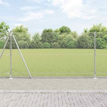 ARDEBO.de - Sechseckzaun mit Betonsockel 50 x 1,2 m Verzinkter Stahl Silber