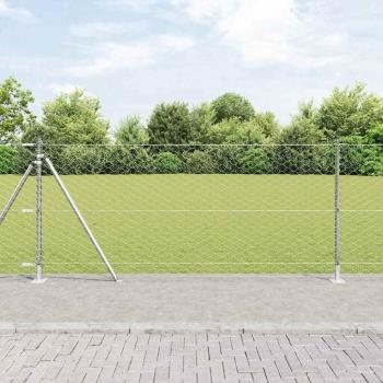 ARDEBO.de - Sechseckzaun mit Betonsockel 100 x 0,8 m Verzinkter Stahl Netz