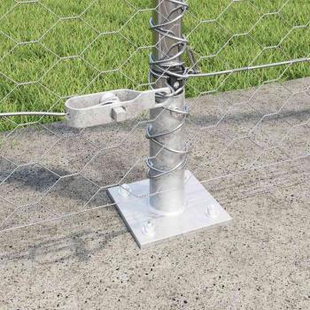 Sechseckzaun mit Betonsockel 100 x 1,5 m Verzinkter Stahl Netz