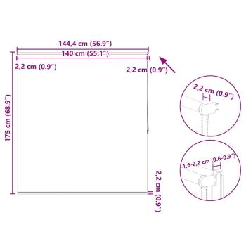 Verdunkelungsrollo 144,4 x 175 cm, Stoffbreite 140 cm, Weiß