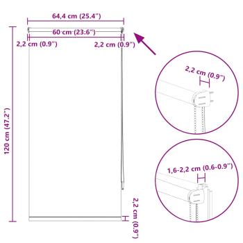 Verdunkelungsrollo 64,4 x 120 cm, Stoffbreite 60 cm, Kaffeebraun