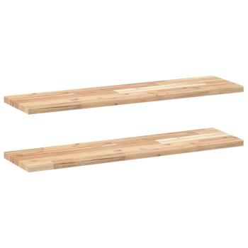 Schweberegale 2 Stk. 100x20x2 cm Massivholz Akazie Unbehandelt