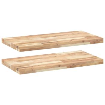 Schweberegale 2 Stk. 80x40x4 cm Massivholz Akazie Unbehandelt
