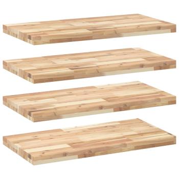 Schweberegale 4 Stk. 80x40x4 cm Massivholz Akazie Unbehandelt