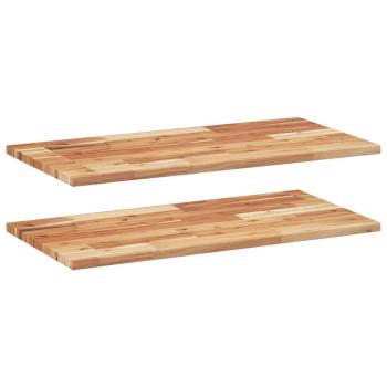 Schweberegale 2 Stk. 80x40x2 cm Massivholz Akazie ?lbehandelt