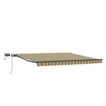 Einziehbare Markise Grün und Gelb 450 x 300 cm Stoff