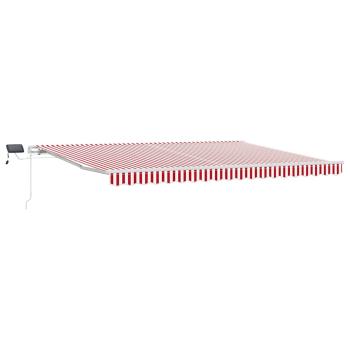 Ausziehbare Markise Rot und Weiß 450 x 350 cm