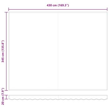 Einziehbare Markise Rot und Weiß 450 x 350 cm