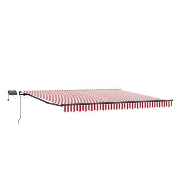 Einziehbare Markise Rot und Weiß 450 x 350 cm Stoff